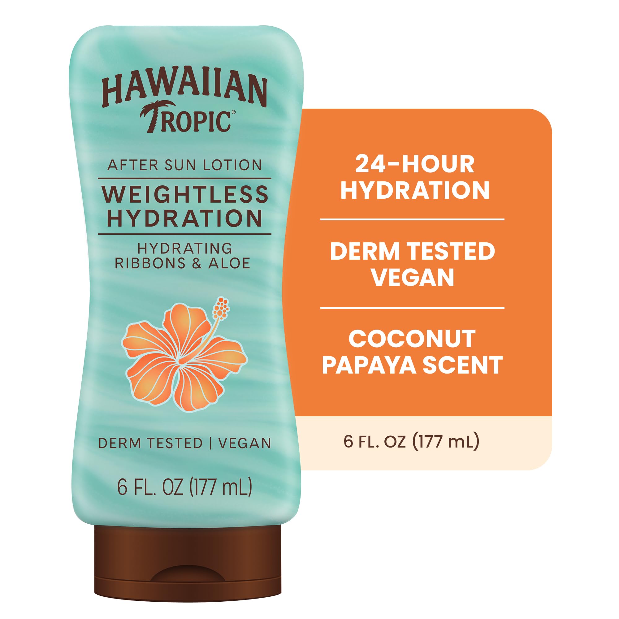 Hawaiana Tropic Silk Idration Weightless After Sun Gel Lotion mit Aloe und Feuchtigkeitsgel, 170 ml, 2 Stück