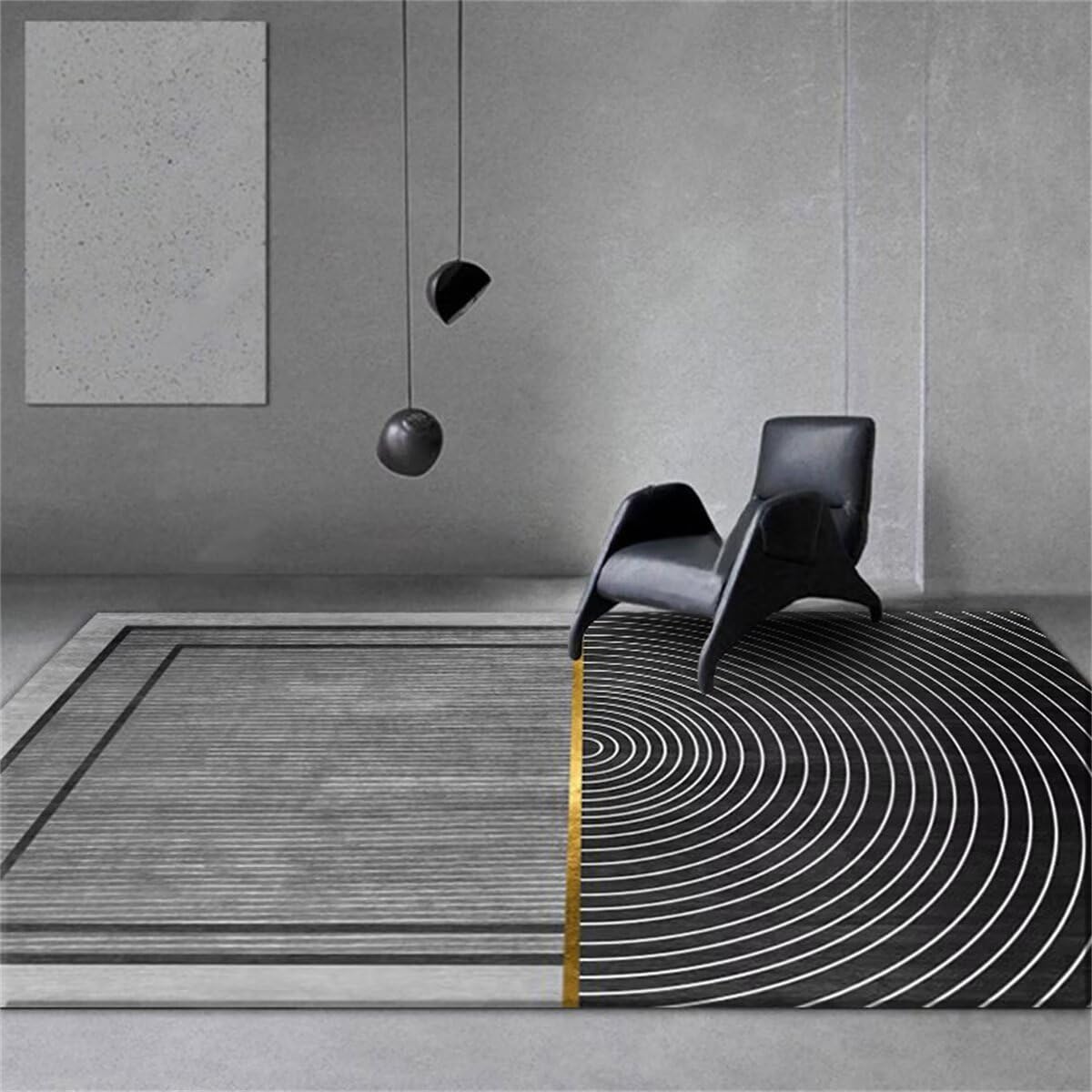 Tapis d'éveil decoration interieur maison gris lignes modernes 160x200