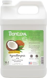 TropiClean Gentle Puppy Shampoo Hypoallergenic for Allergies & Sensitive Skin, Coconut Scent, 1 Gallon Made in USA