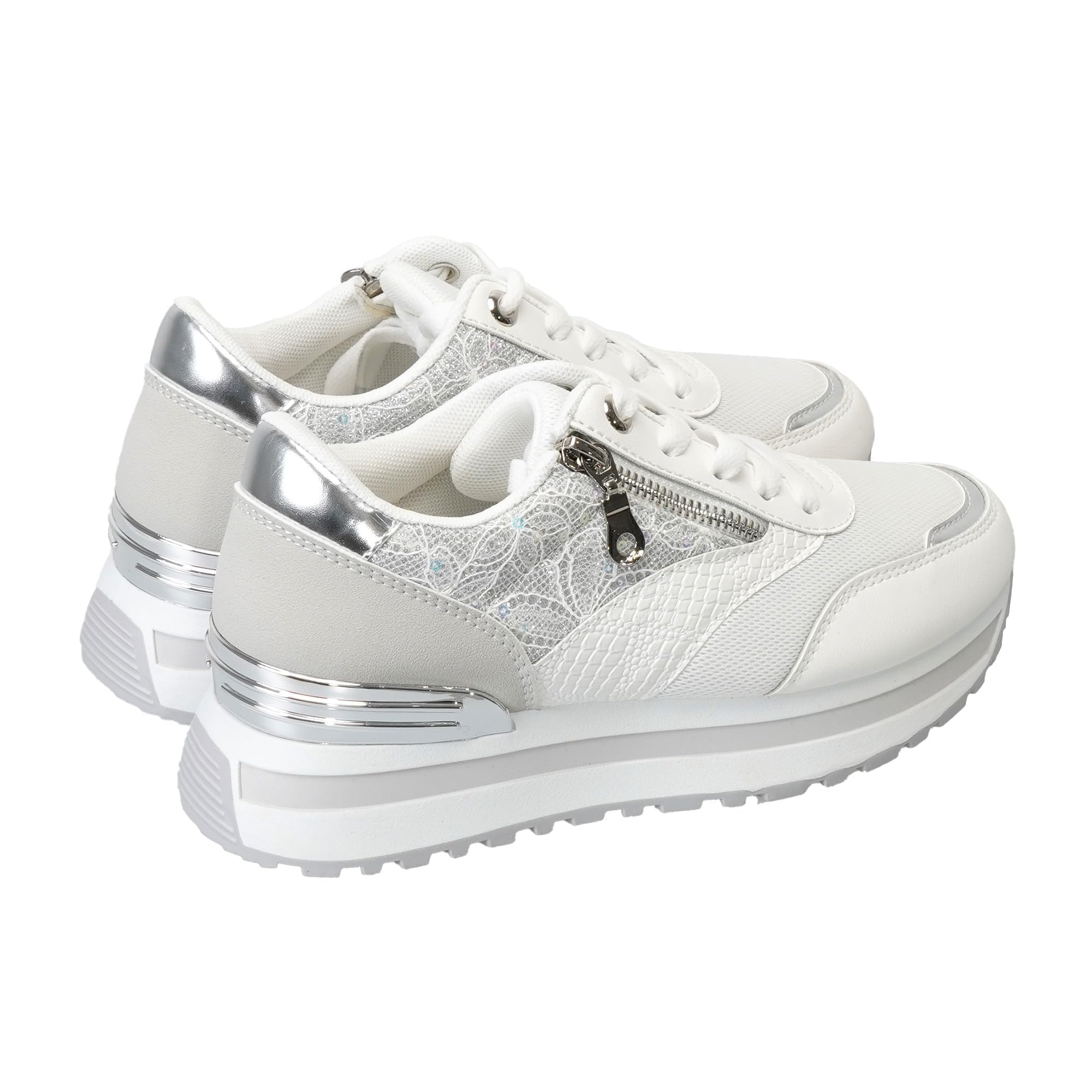 JOMIX Zapatillas Mujer Casuales Zapatillas Gruesas Plataforma Zapatos Cómodas Deportivos Caminar Sneaker