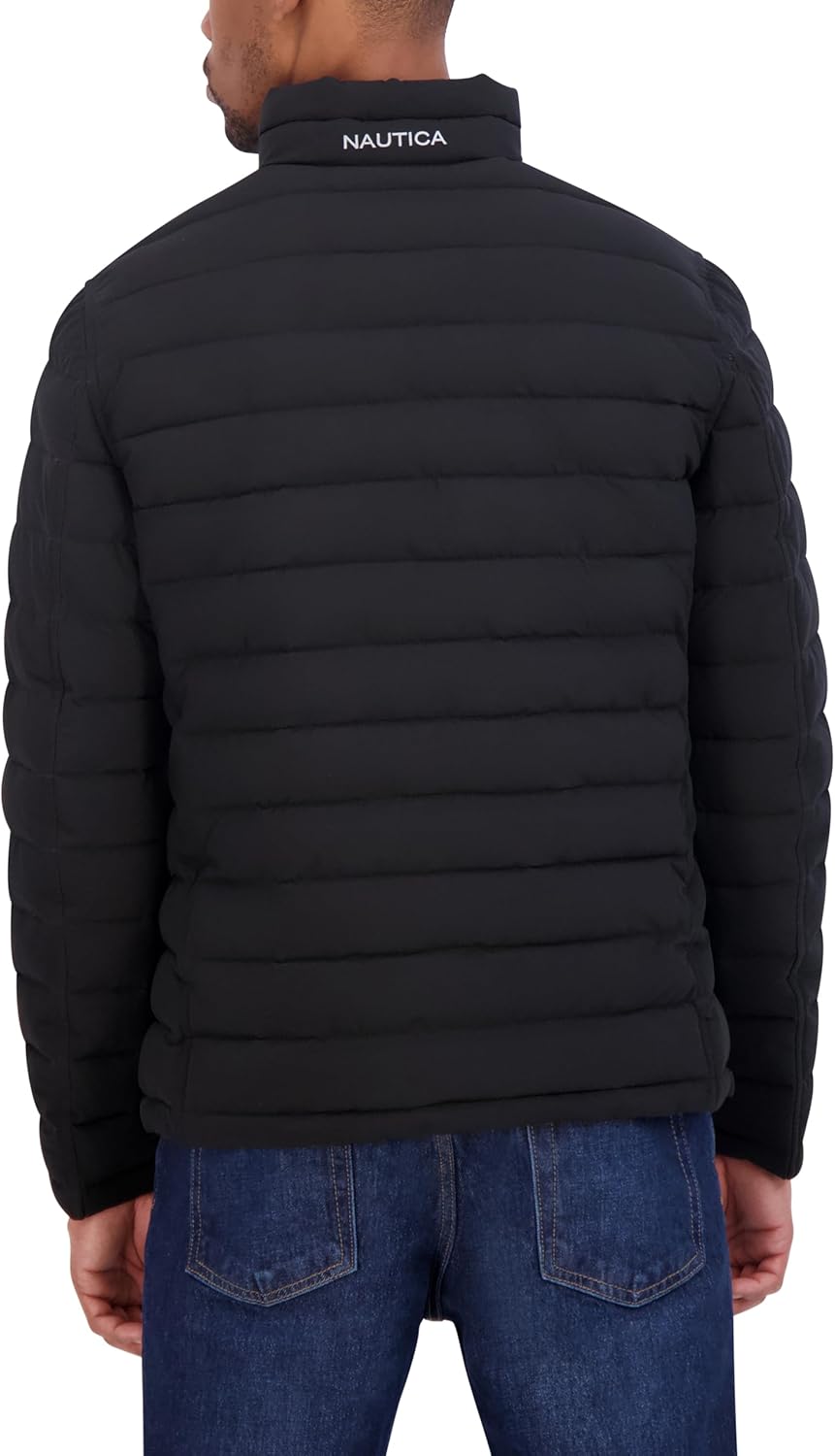 Nautica Men's Reversible Quilted Puffer Jacket –Midweight Mechanical Stretch Winter Coat - Image 5