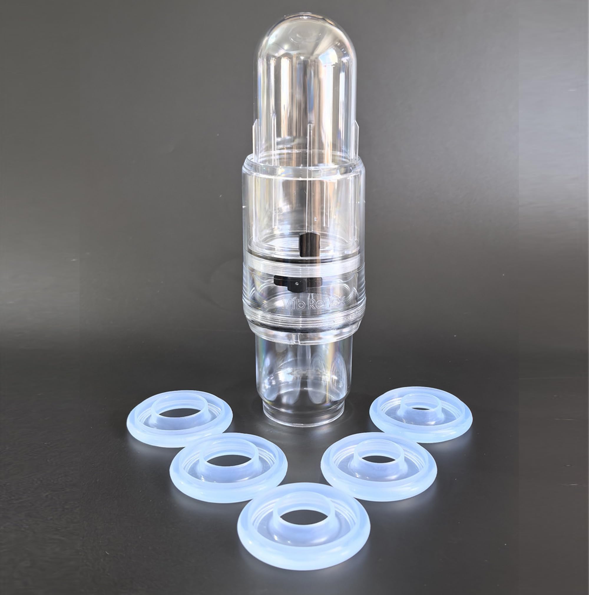 Pompe à vide manuelle pour homme avec cinq anneaux en silicone entraînement de puissance contrôle progressif du volume et des sensations pour exploration intime maîtrisée