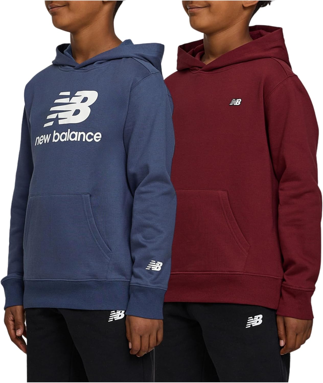 New Balance Boys Hoodie 2-Pack  Premium Comfy Cotton Blended Fleece Pullover Hoodies for Kids, Soft Boys Sweatshirts
