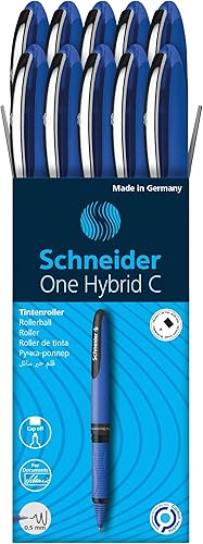 Miniatura 2 de Schneider One Hybrid C Rollerball, punta cónica híbrida de 0.020 in, barril azul claro, tinta azul, caja de 10 bolígrafos (183203)