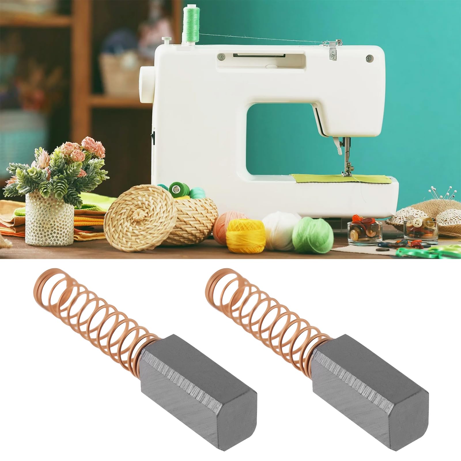 LT Easiyl 4Pcs Carbon Brushes 4 x 4.5 x 10mm Suitable for Sewing Machines Or Similar - Image 2