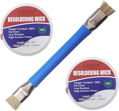Solder Wick Braid, 20Ft Length Desoldering Wicks and PCB Cleaning Brush
