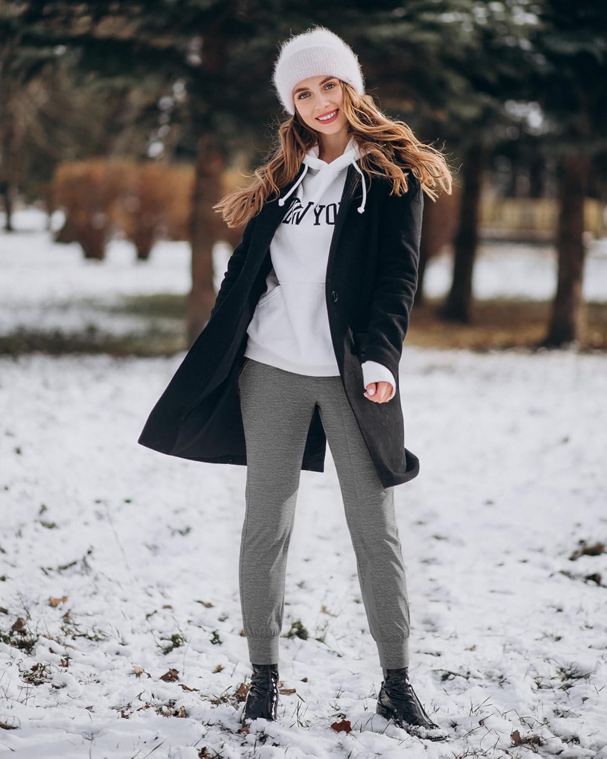 GAYHAY Fleece Lined Sweatpants Women- Winter Warm Sherpa Lined Athletic Joggers Pants with Pockets - Image 3