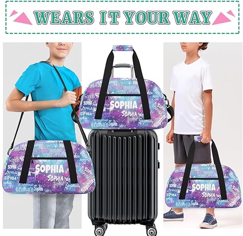 Miniatura 6 de Bolsa de gimnasio personalizada para niñas, bolsa de baile personalizada para adolescentes, bolsas de fin de semana para la noche, bolsa de lona