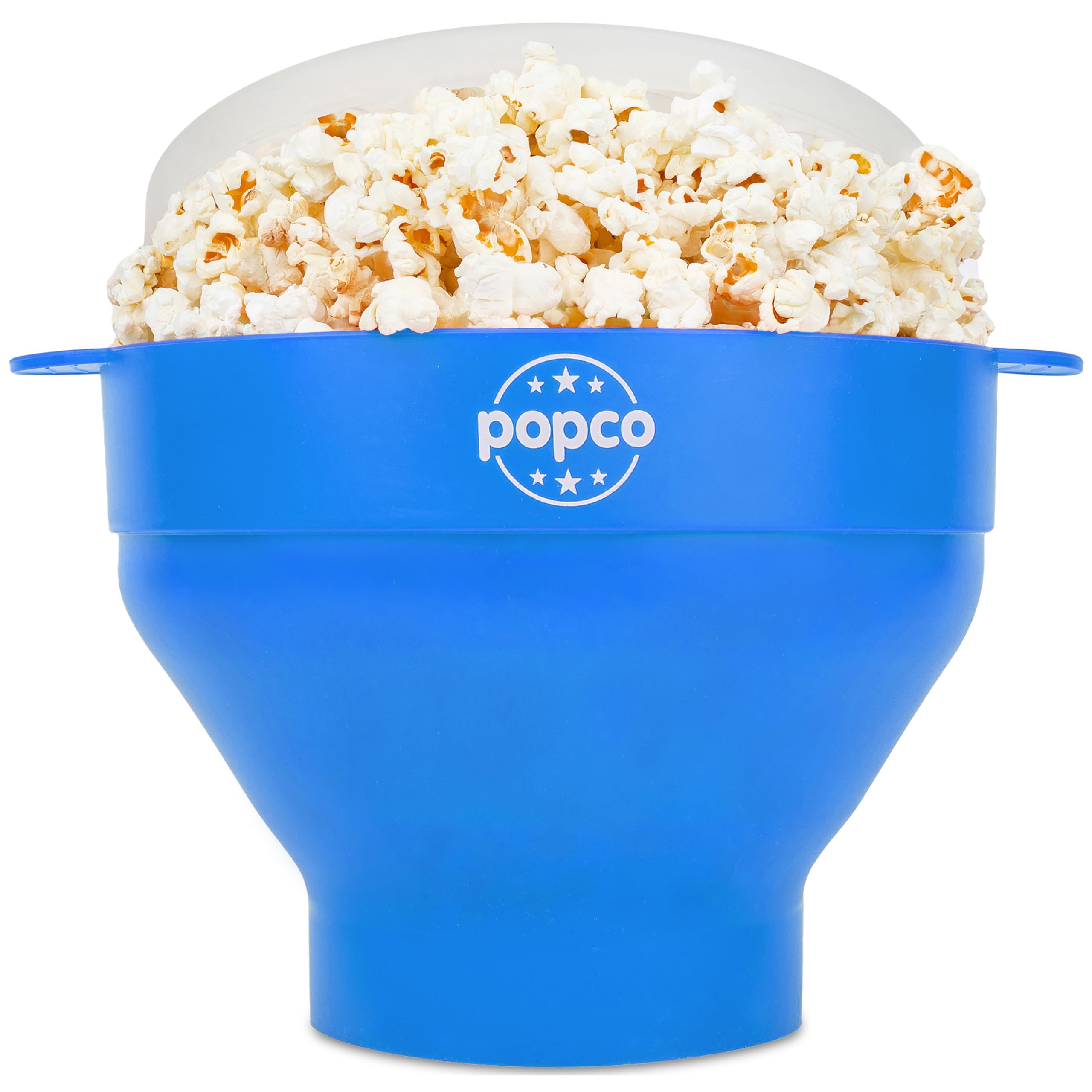 Popco Silicone Popcorn Maker - Microwave Popcorn Popper with Handles - Collapsible Bowl, Heat-Resistant, Easy to Clean, Ideal for Family Movie Nights, 15-Cup Capacity - Light Blue