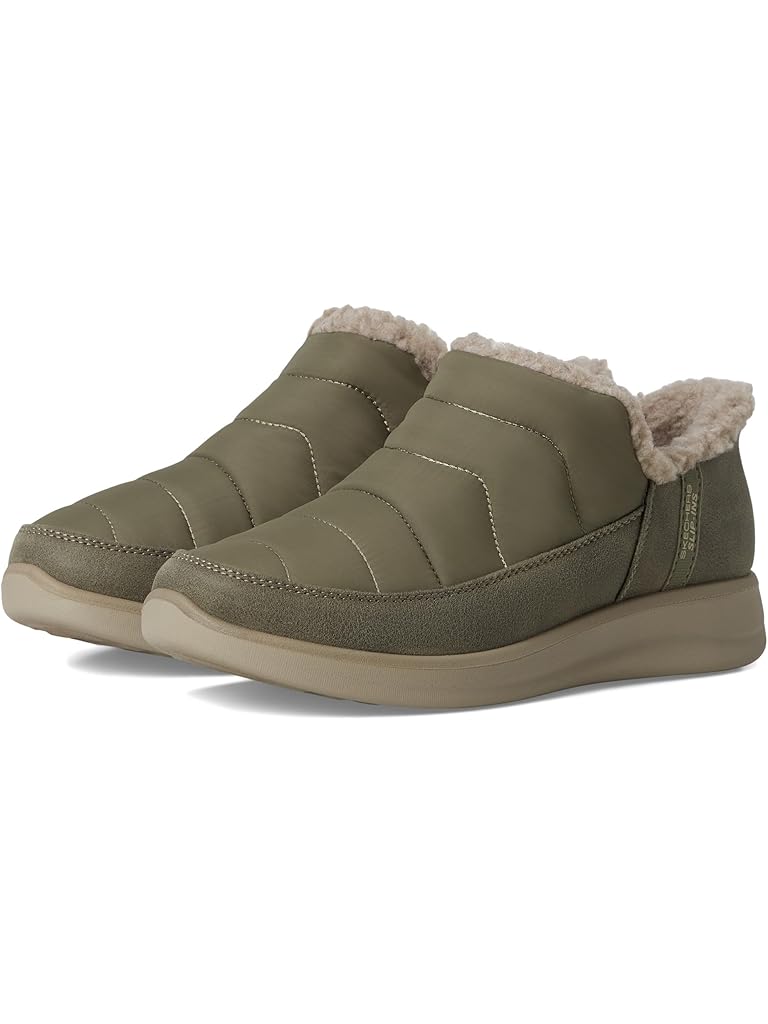 Olive SKECHERS Cozy Escape - Snow Puff Hands Free Slip-ins