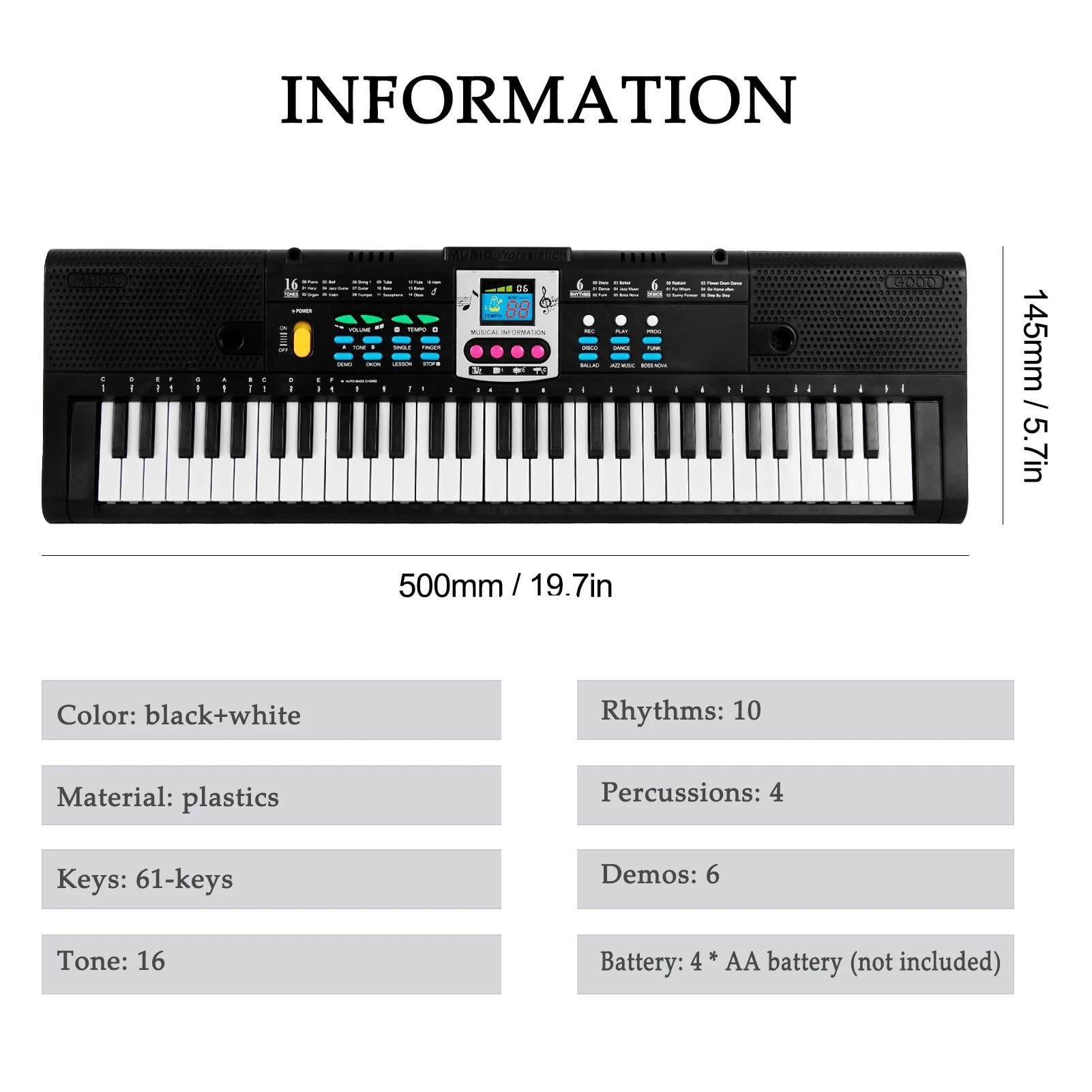Pianina Dla Początkujących 61 Klawiszy Cyfrowej Muzyki Elektronicznej Klawiatury Syntezatora Profesjonalny Elektroniczny Mikrofon Fortepianowy