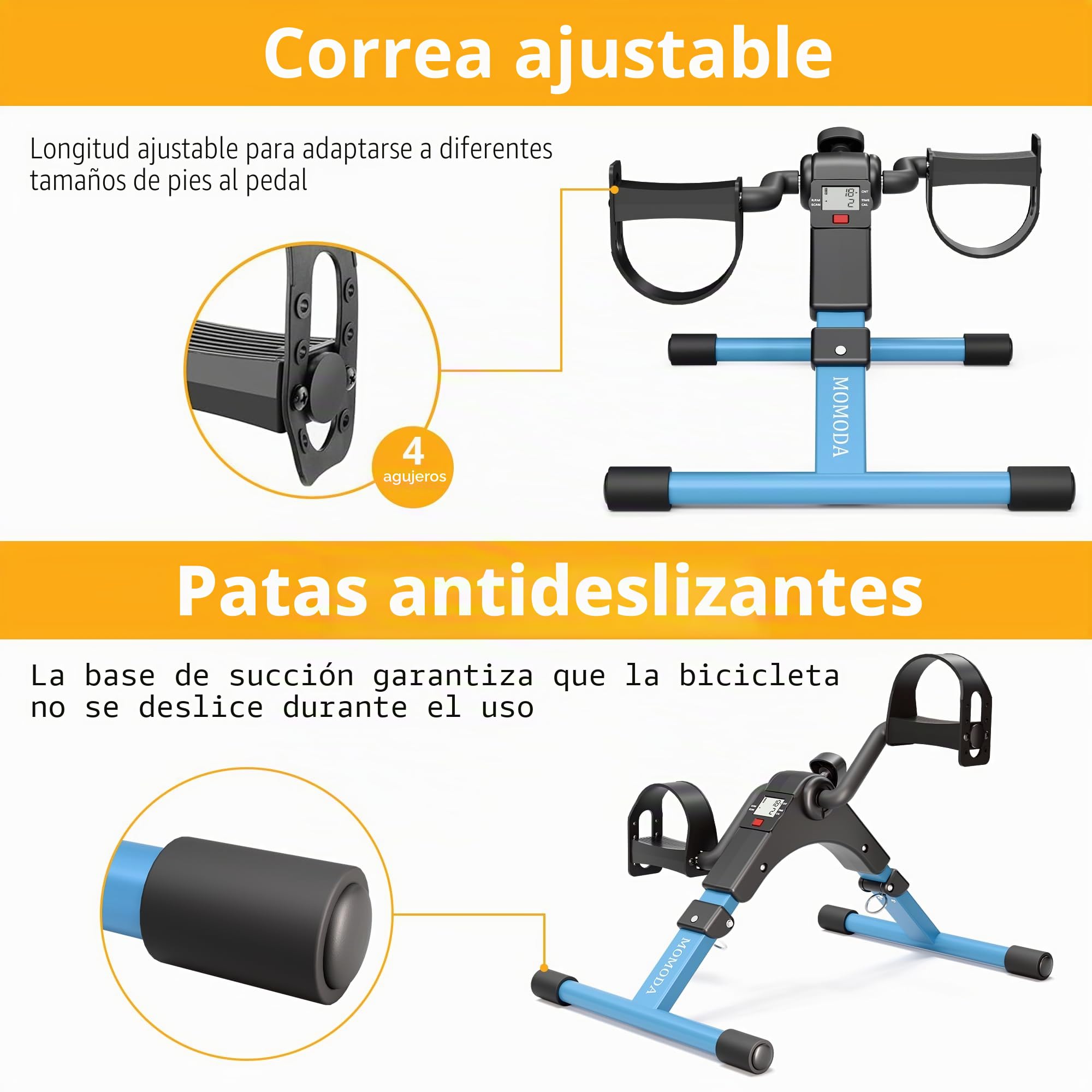 Pedal Ejercicio Terapia Bicicleta para Pata y Brazo con Monitor LCD Plegable