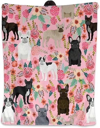 Miniatura 9 de Manta de Corgi regalos para las amantes de Corgi para mujeres, lindas flores corgis, manta de franela de forro polar, suave y cálida manta rosa para