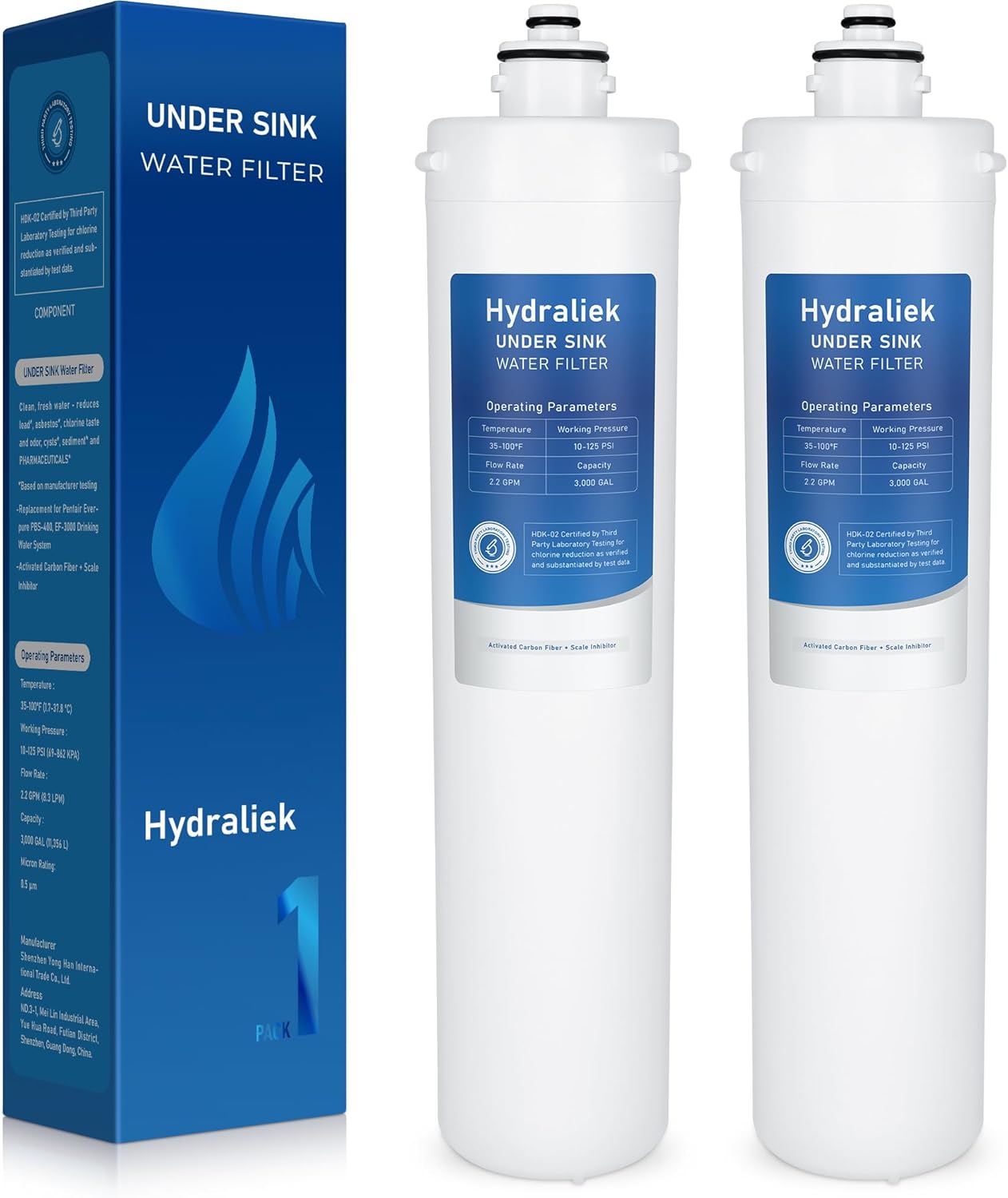 PBS-400 Water Filter Cartridge, Replacement for Pentair Everpure PBS-400, EF-3000, EV927086, EV985750, 3,000 Gallon, 0.5 Micron, 2 Pack