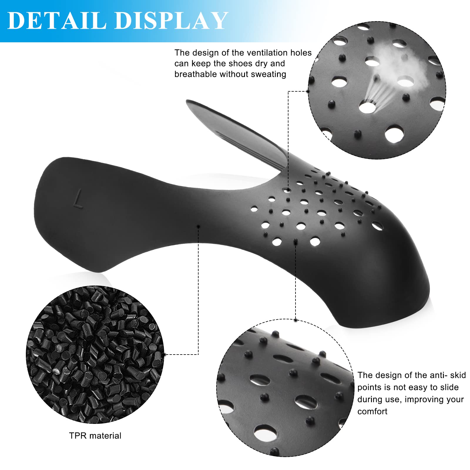 Escudo de Zapatos 4 Pares Protectores para Zapatillas de Deporte Universal Protector de Pliegues para Calzado para Hombre y Hembra