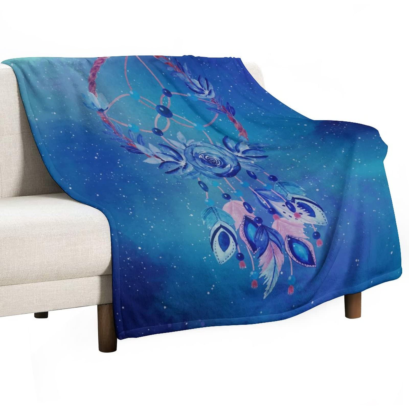 Couverture duveteuse pour lit et canapé avec motif attrape-rêves personnalisé