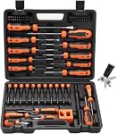 Sinoer Magnetic Screwdriver Set,Includes Slotted, Phillips, Metric Socket & Bits, Precision Screwdriver for Home Repair, Plastic Racking,DIY Craft, Men Tools Gift- 44-Piece