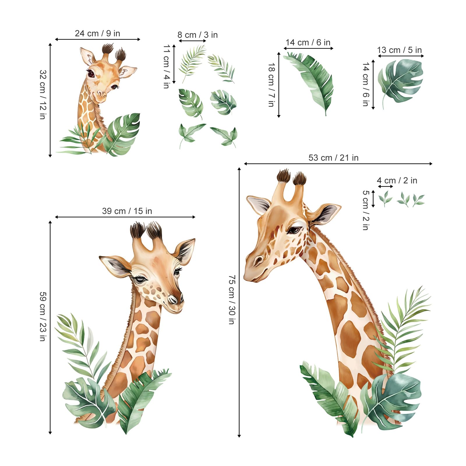 Adesivi Murali Animali Giungla - Giraffa, Elefante, Panda | Per Camerette Bambini - Foto 9