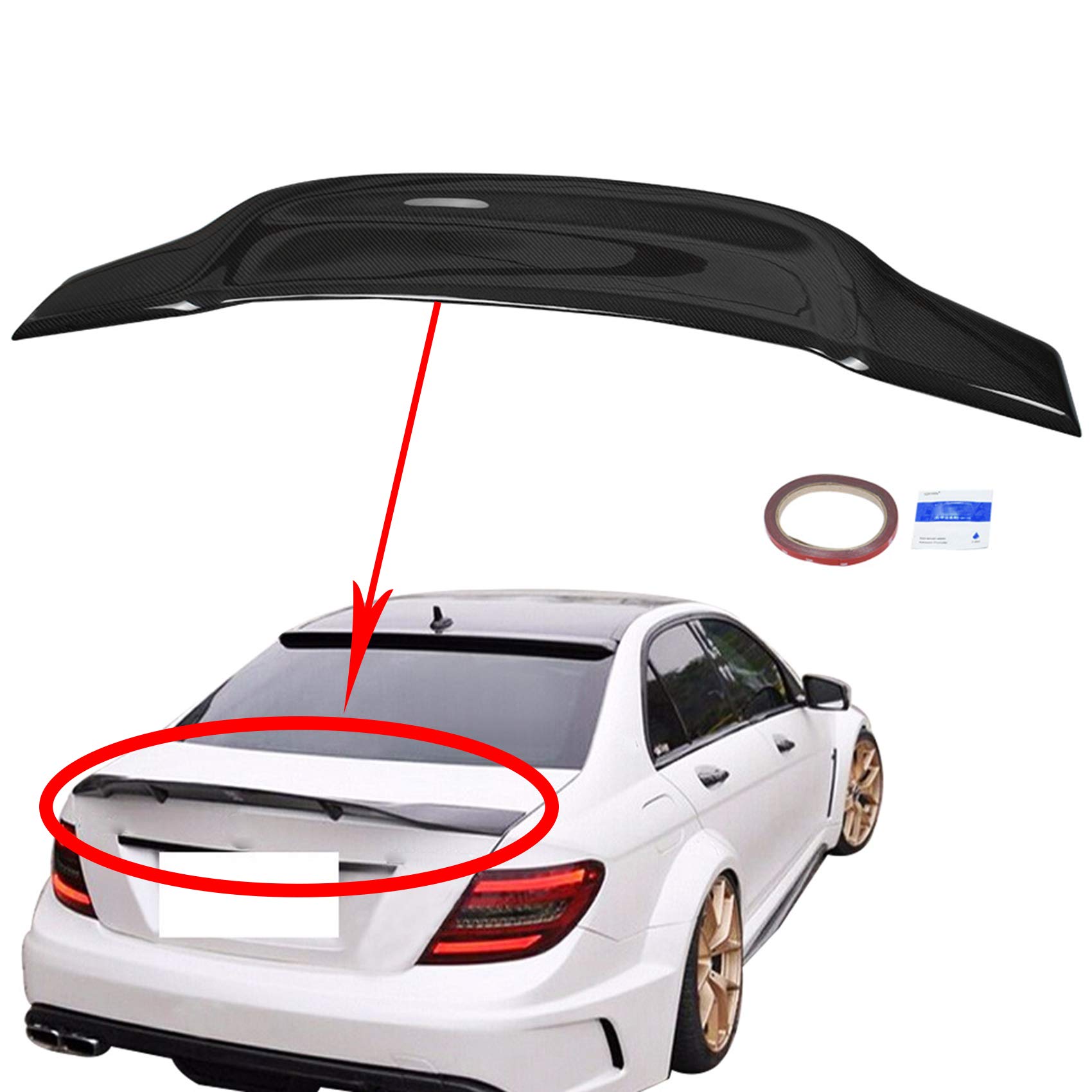 labwork R Style Carbon Fiber Trunk Spoiler Car Tail Lid Wing Trunk Spoilers Raer Trunk Spoiler Wing 