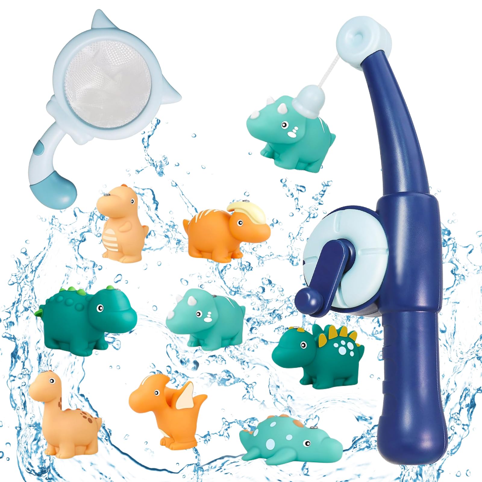 Juguete de baño para bebés a partir de 1, 2 y 3 años, juego de pesca para bañera, juguete de baño para niños con red de pesca, juguetes de agua para duchas, piscina, juguetes Montessori para niños