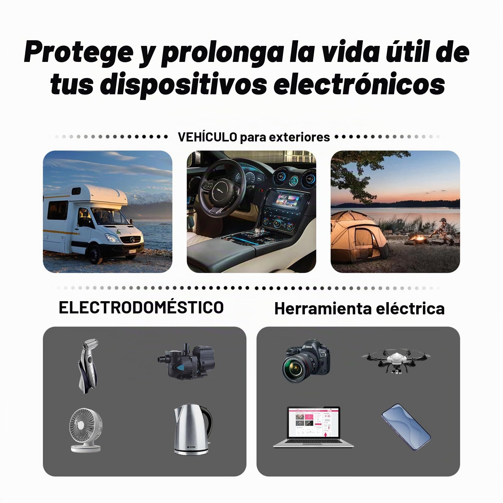 Cantonape Inversor 24V 230V, 1500W/3000W Inversor de Corriente