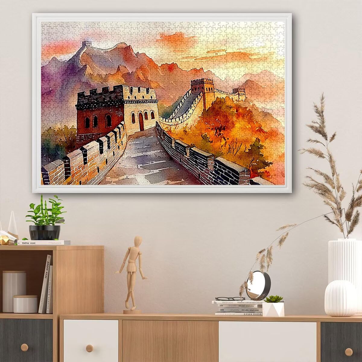 Puzzle 2000 elementów, Great Wall, krajobraz, 2000 elementów, drewniane puzzle dla dorosłych, wymagająca łamigłówka, gra logiczna dla całej rodziny, drewniane puzzle dekoracja salonu, prezenty, Z-76