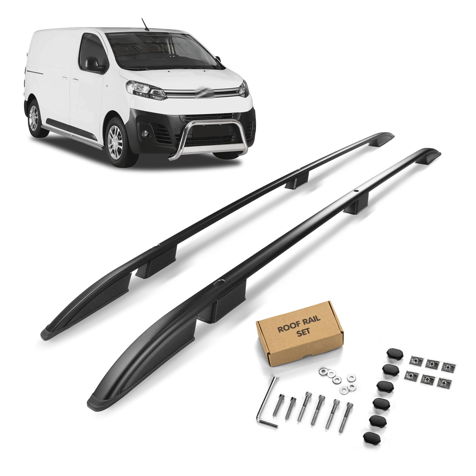 CHROMEMASTER | Les Barres de Toit Compatible avec Citroen Jumpy L3 | XL Long 2016+; Rails de Toit Conçus pour Le Montage de Barres de Toit, de Coffres de Toit, de Porte-vélos | Aluminium Durable