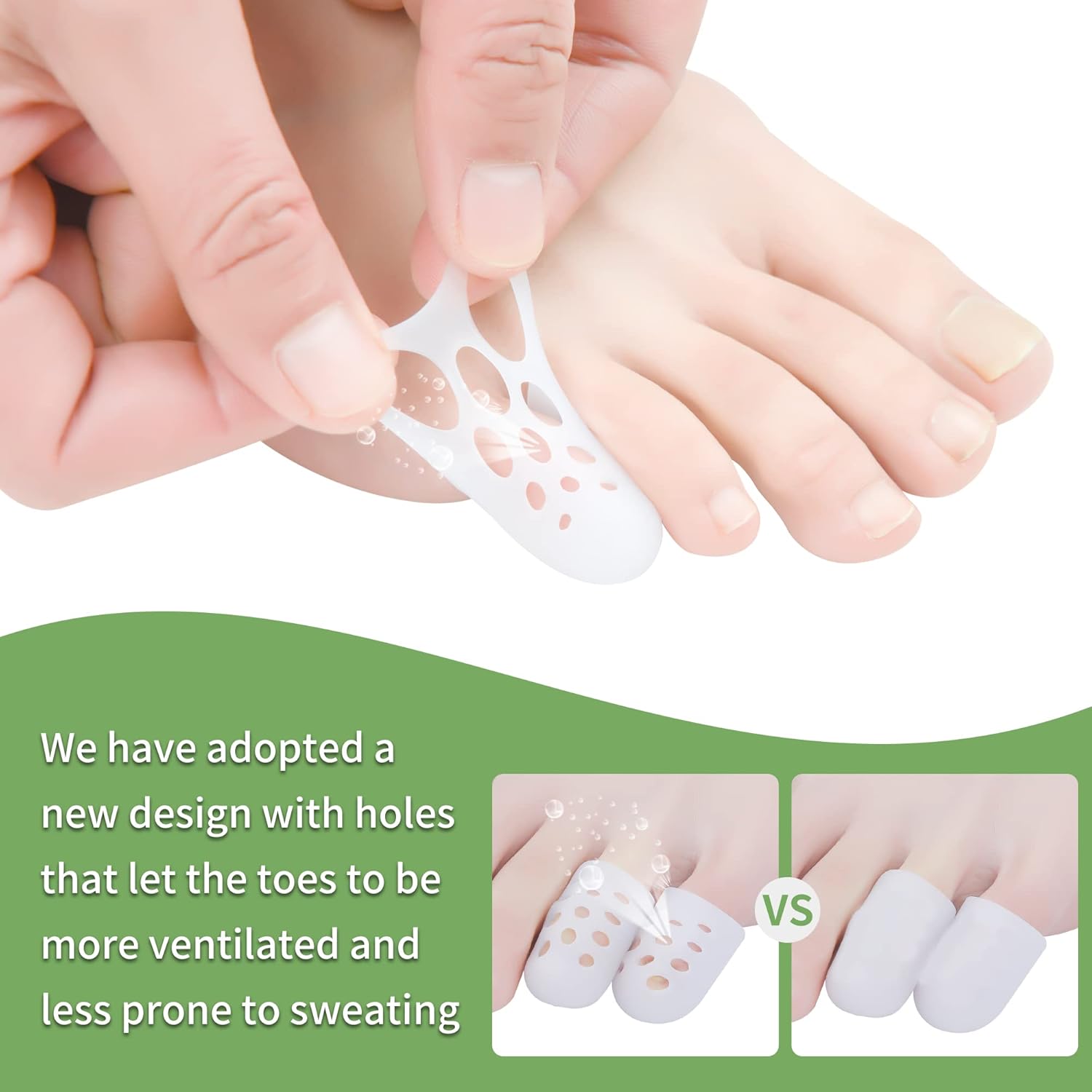 Pinky Toe Caps, Breathable Toe Protector Small Toe Cover Sleeves 10 Pcs