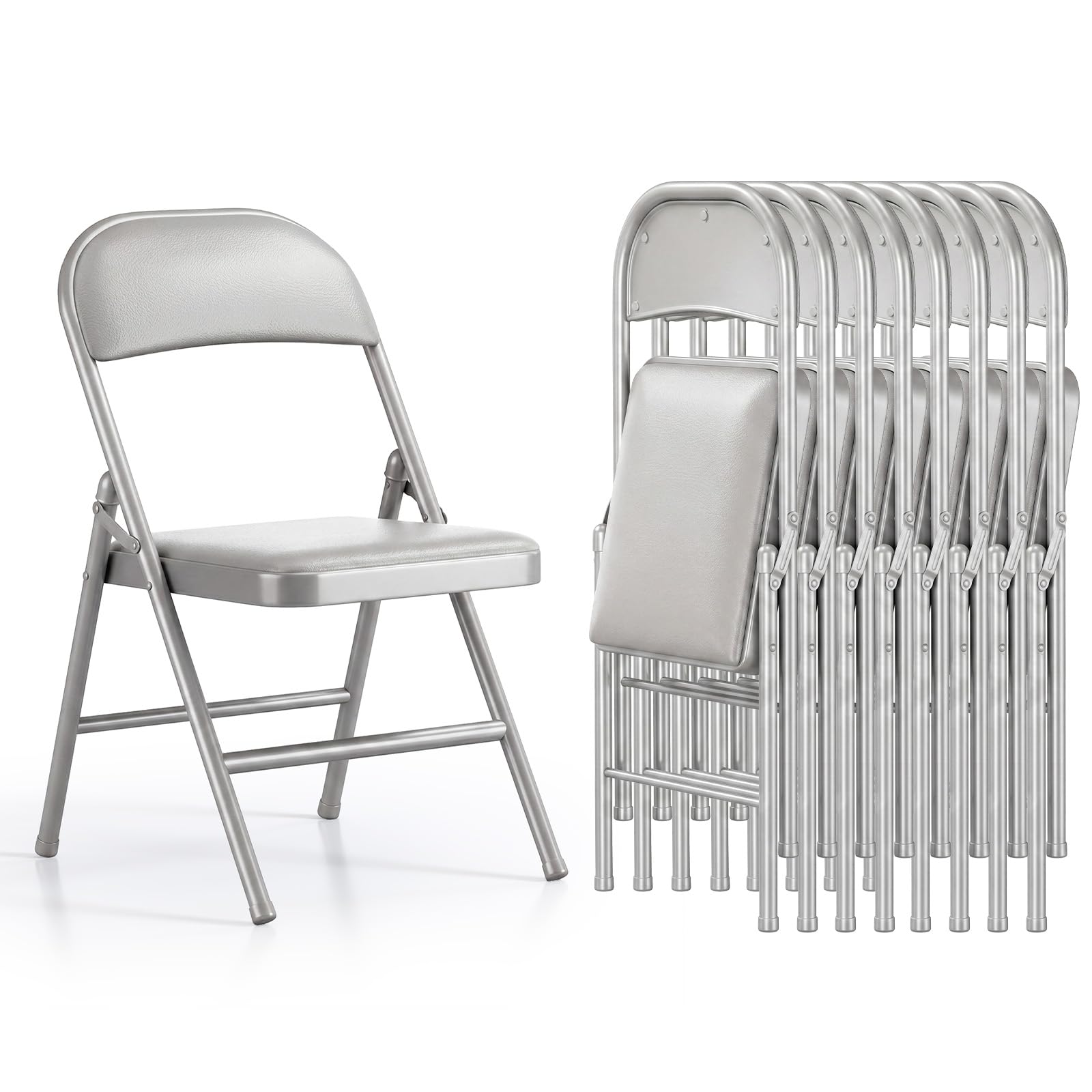 Asdsed Klappstuhl, Klappstuhl Gepolstert bis 158-240KG Tragfähigkeit, Klappstühle Metall mit Starker Stahlrahmen, Klappsessel für Küche, Esszimmer, Innen- und Außen