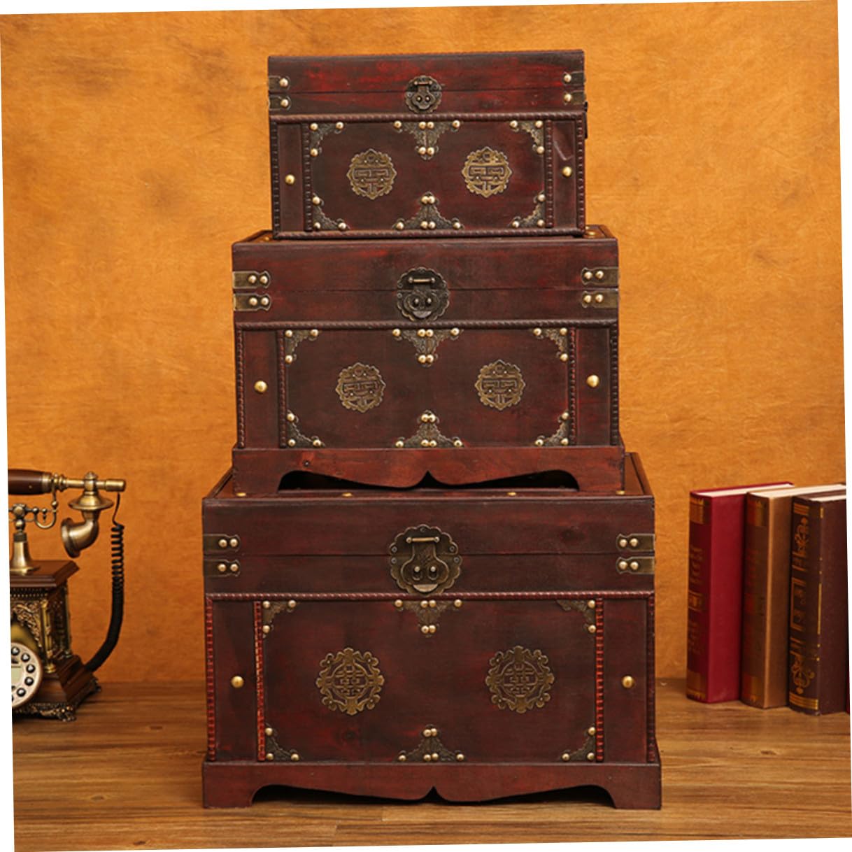 Housoutil Vintage Aufbewahrungsbox Braun, Dekorativ für Werkraum