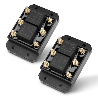 2Pcs 12V 60A/80A Forward and Reverse Relay Module, Compatible with Tarp Motor, Winch Motor, Snow Plow, Lift, Crane, Intake/Exhaust Fans and Vents, Replaces #5541100, 24452