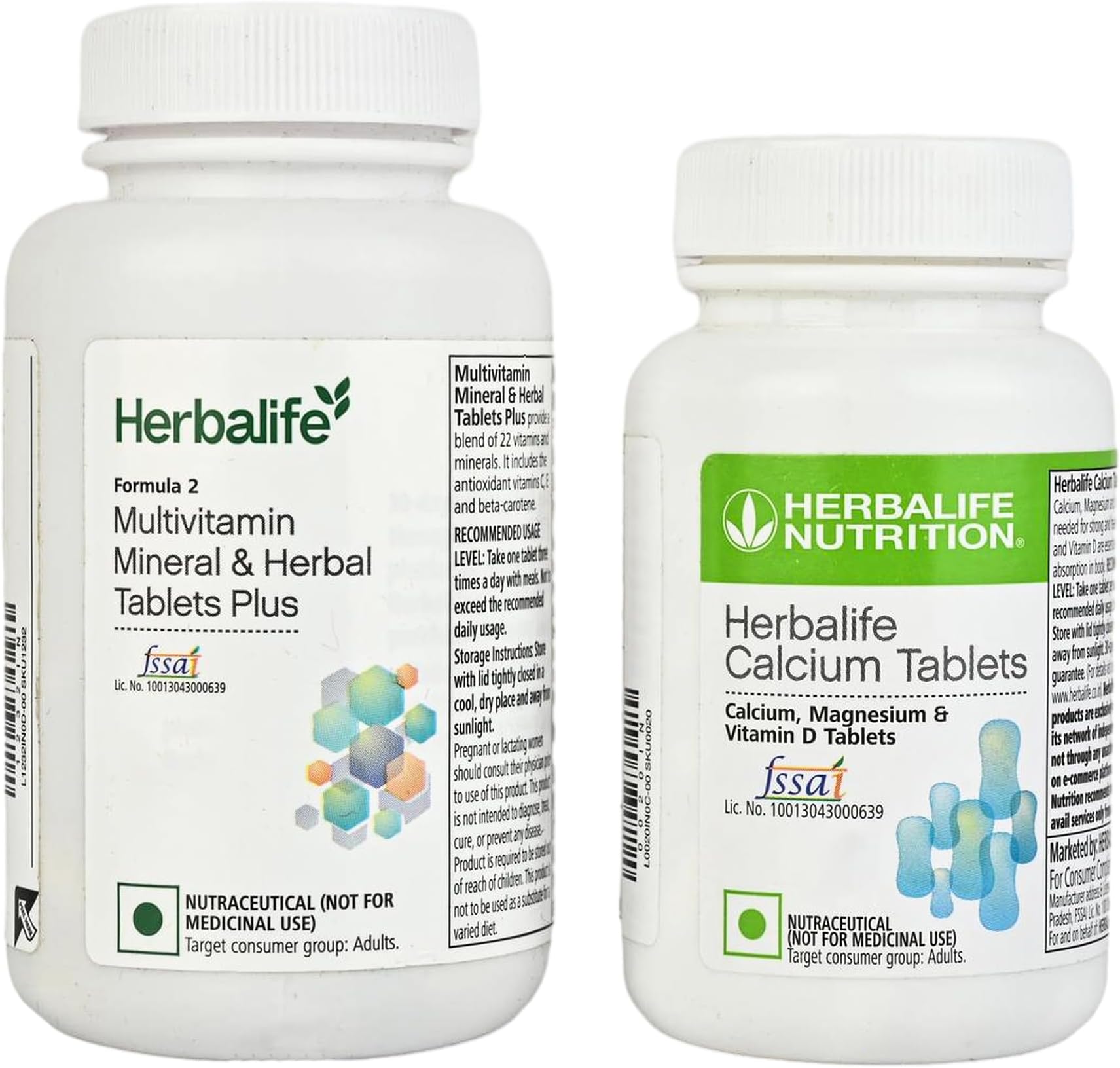 Multivitamin Mineral & Herbal Tablets & Calcium Tablets (Pack of 215 grams)
