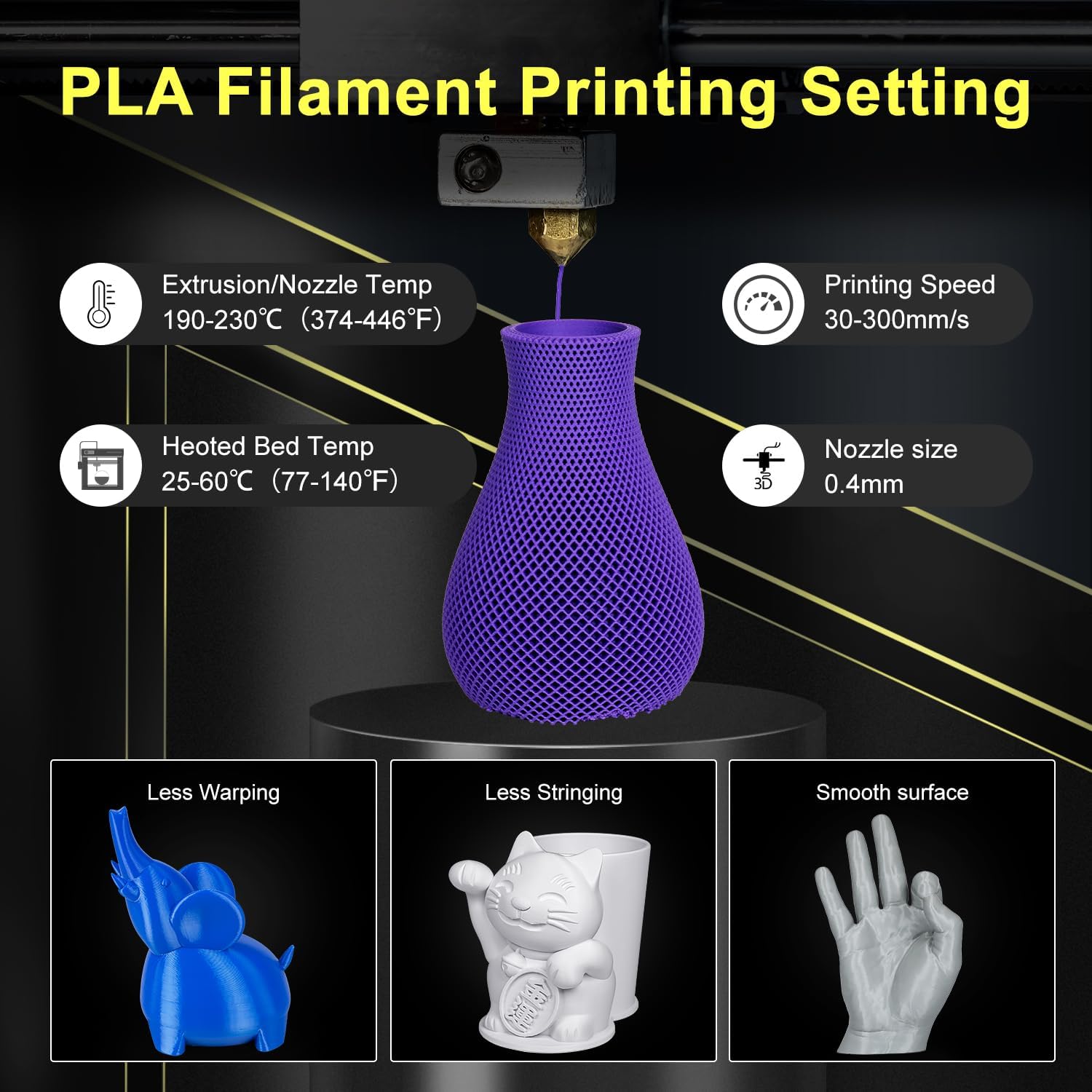 Kretrum PLA Filament 1.75 mm 3D Printer Filaments Cardboard Spool Refills 1 kg Widely Compatible for Most FDM 3D Printers Fits ELEGOO Anycubic FlashForge Creality Bambu Prusa ect. Purple