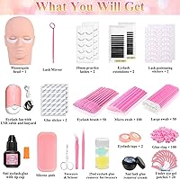 Vista 2 de EyeLash Extension Kit for Beginners, Professional Lash EyeLash Extension Practice Kit with Everything, Mannequin Head, Eye Lashes Glue, Lash Kit for
