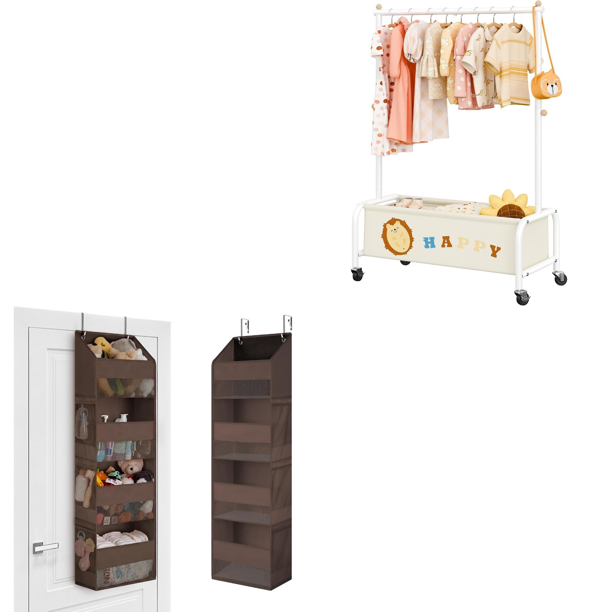 GRANNY SAYS Set di Porta Oggetti da Appendere con 4 Tasche e Appendiabiti Bambini