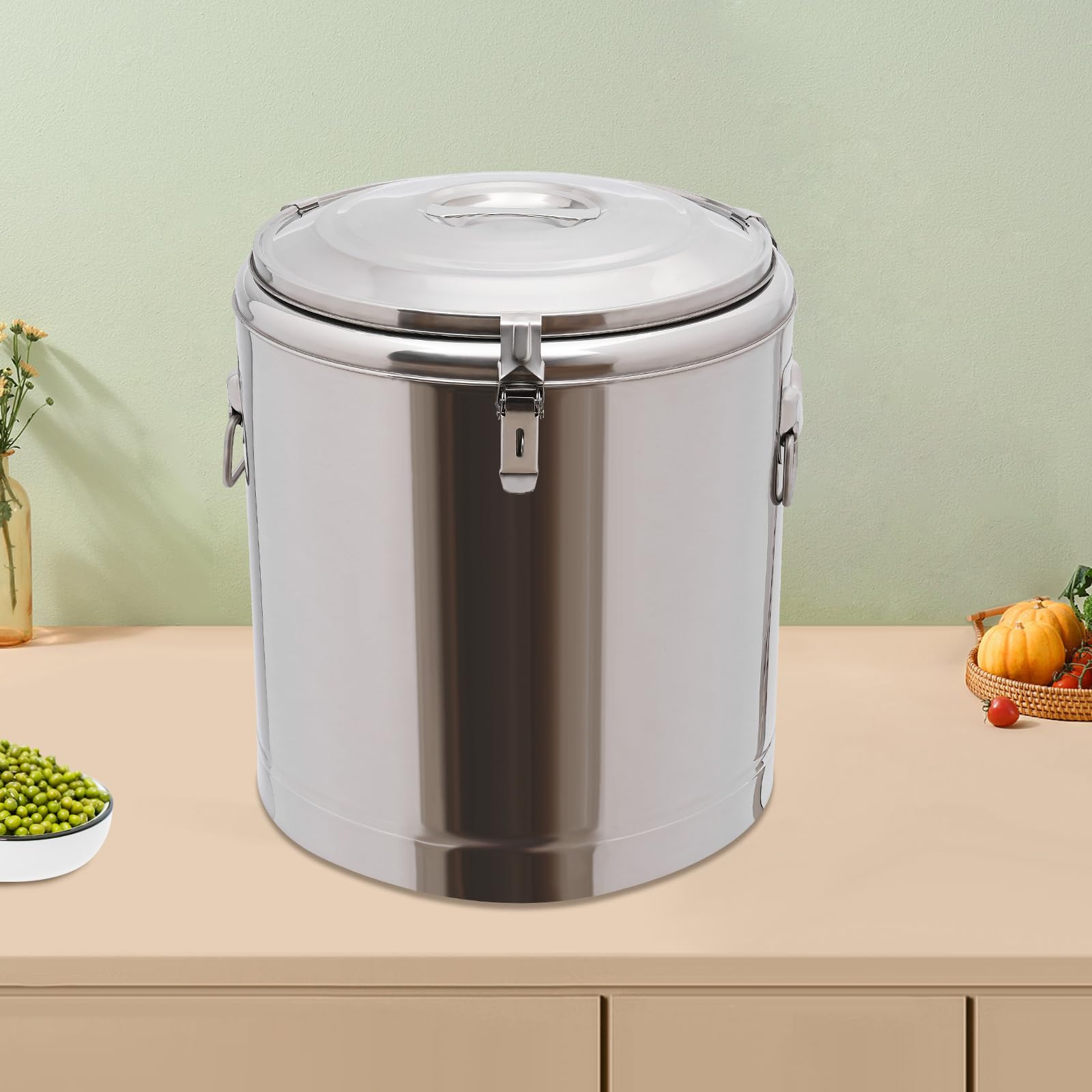 Recipiente térmico de acero inoxidable 32 L – Termo con función de mantenimiento del calor de 8 horas, acero inoxidable 201, portátil, para fiestas, catering, gastronomía