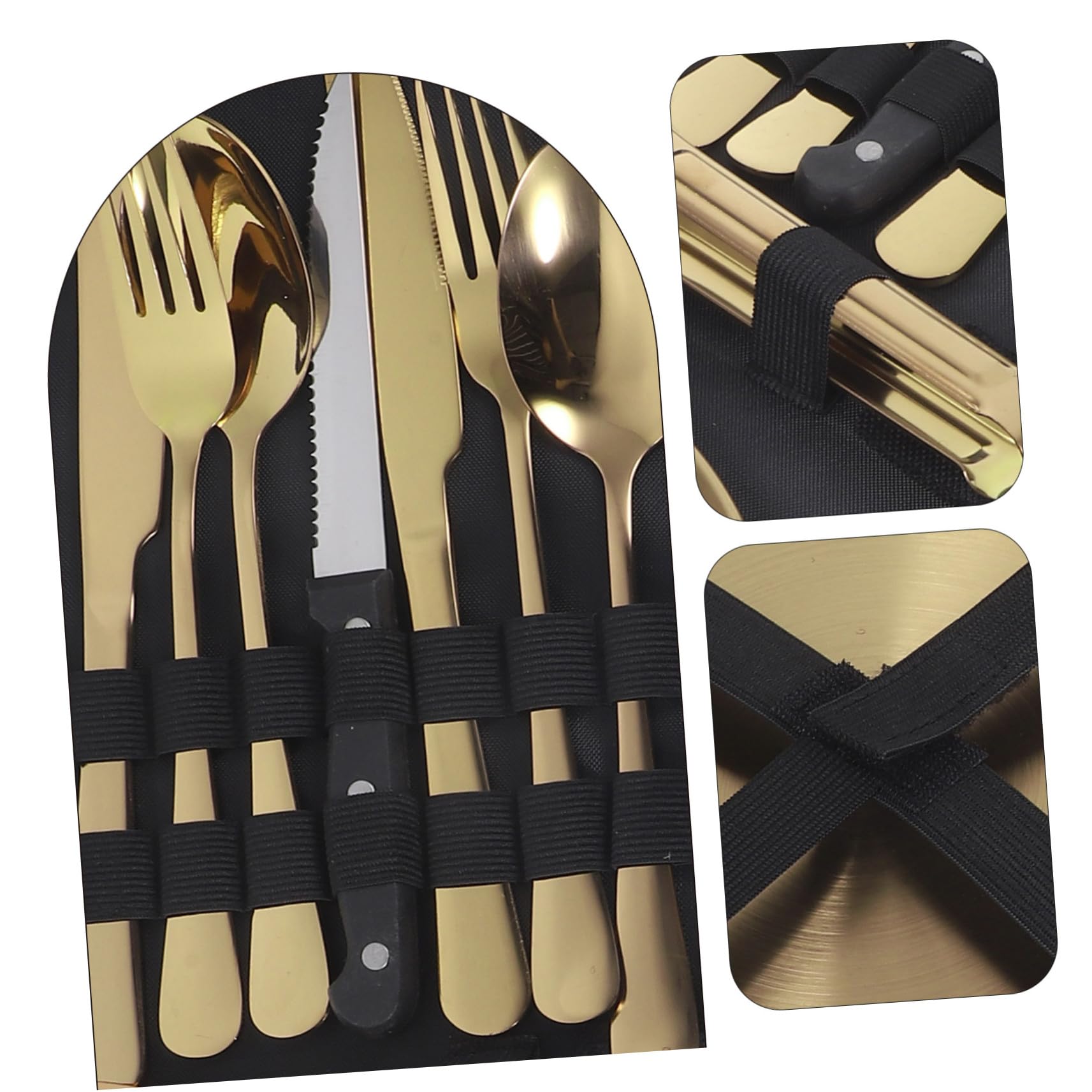 Edelstahl Servierlöffel Und Suppenlöffel Mit Campinggabel Und Besteck Aus Edelstahl Mit Aufbewahrungstasche Für Outdoor Picknick Und Campinggebrauch