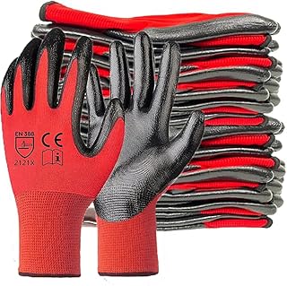 6 Pairs Work Gloves Gardening Gloves for Men&Women, Breathable Rubber Co...