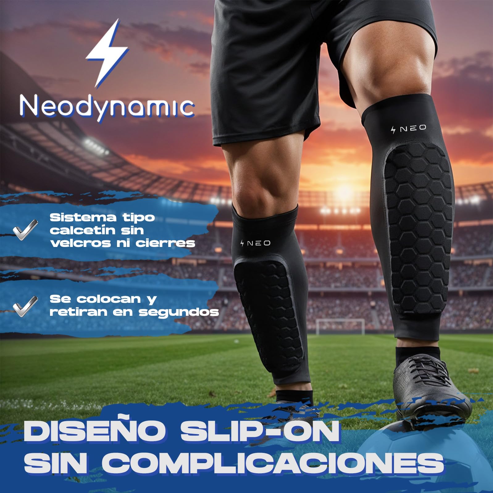 2 Pares Espinilleras Futbol Niño Premium | Protección de Pantorrilla para Adultos y niños | Bolsa De Regalo | Transpirable y Antigolpes | Ideales para Fútbol, Baloncesto, Ciclismo - 2