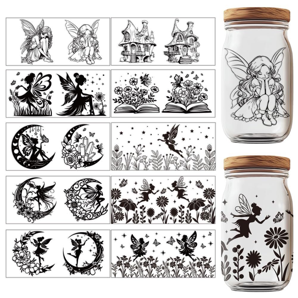 GOMAKERER 17 Pcs Fairy UV DTF Cup Wraps