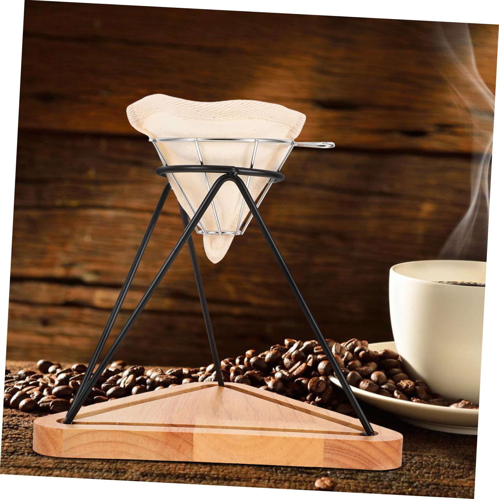 BESTYASH 1satz Kaffeefilterhalter Edelstahl Mit Wiederverwendbarem Filtertuch Handaufguss-set Für Büro Und Zuhause Stabiler Tropfständer Für Kaffeeliebhaber Einfach Zu Bedienen