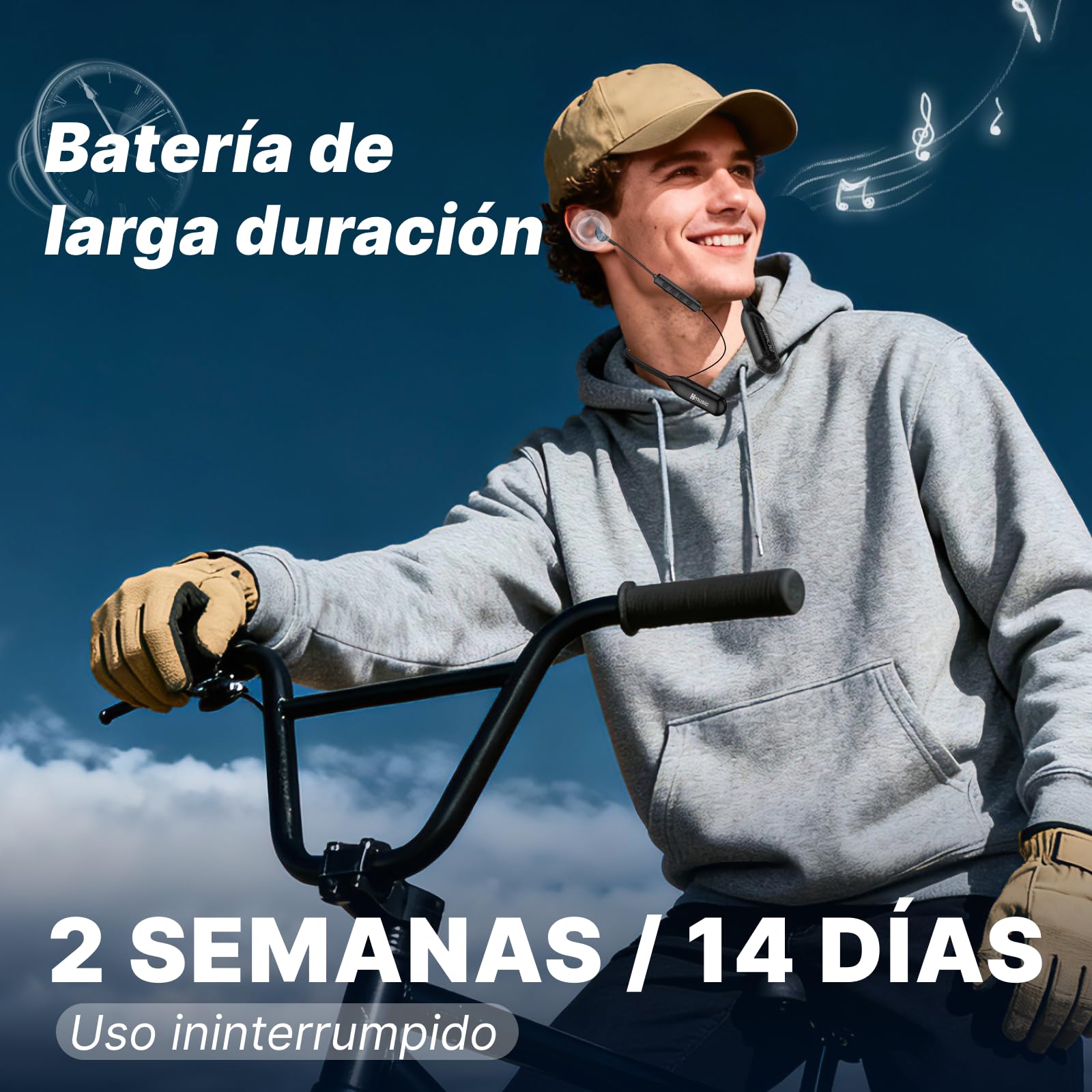 Hmusic H25 Diadema Cuello BT con 200hrs de Autonomía