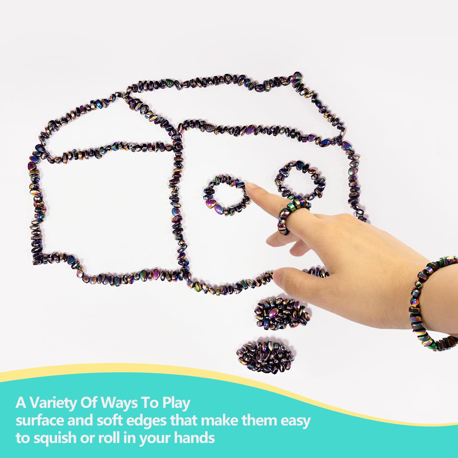 6er Set Sinnessteine Magnetisch - Silikon Zappelmagnete Für Konzentration