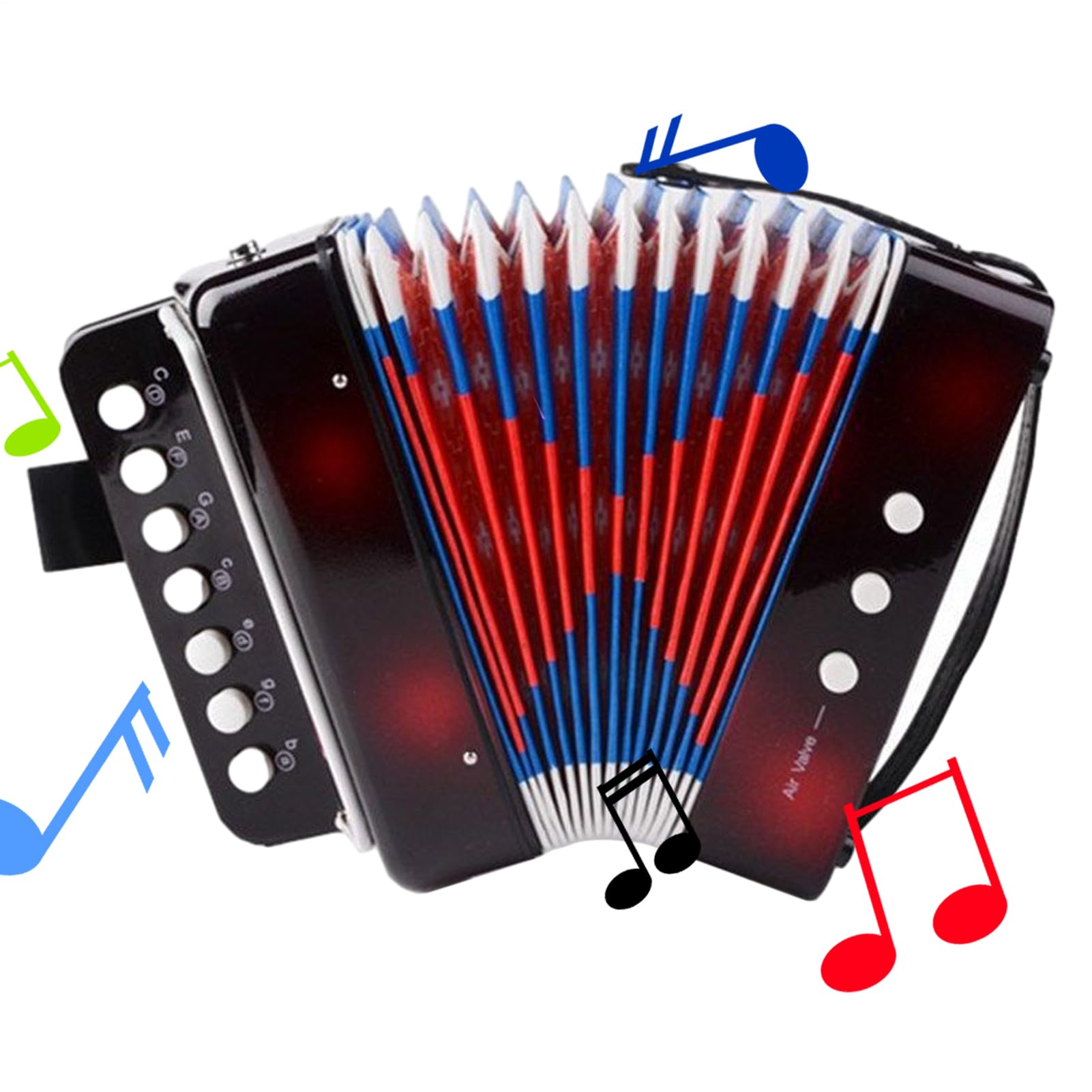 de acordeón para niños - acordeón con 7 teclas, instrumento musical para principiantes | Acordeón portátil para niños de 3 años, de música para niños pequeños, regalo para niñas para n