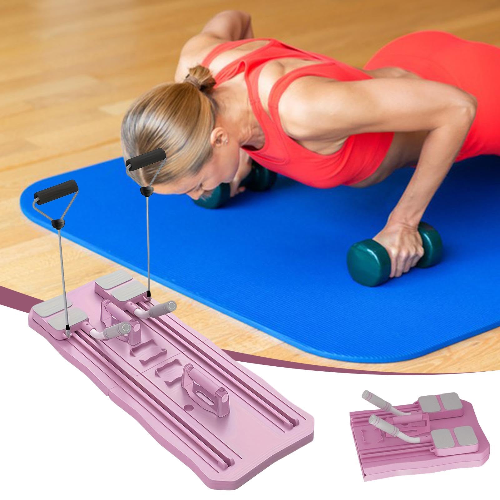 Pilates Reformer, attrezzo per allenamento addominali pieghevole, kit per pilates a casa, attrezzatura per esercizi in palestra per uomini e donne, tavola multifunzionale per fitness