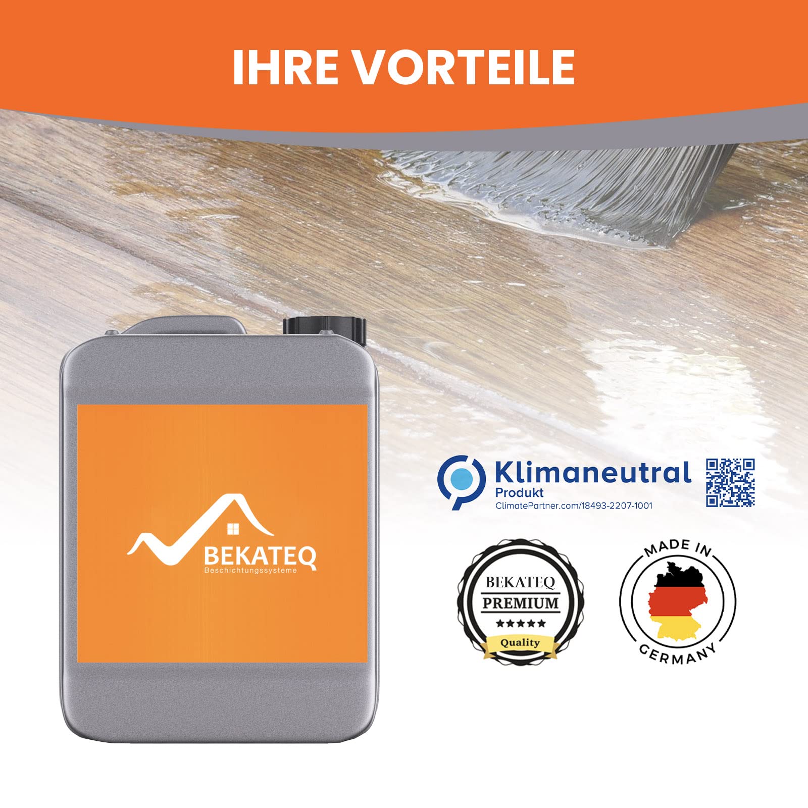 BEKATEQ Holzschutzgrundierung 5l farblos, Grundierung Holz, Haftgrund, Tiefengrund, Holzgrundierung - geruchsneutral, lösemittelfrei, atmungsaktiv LS-422