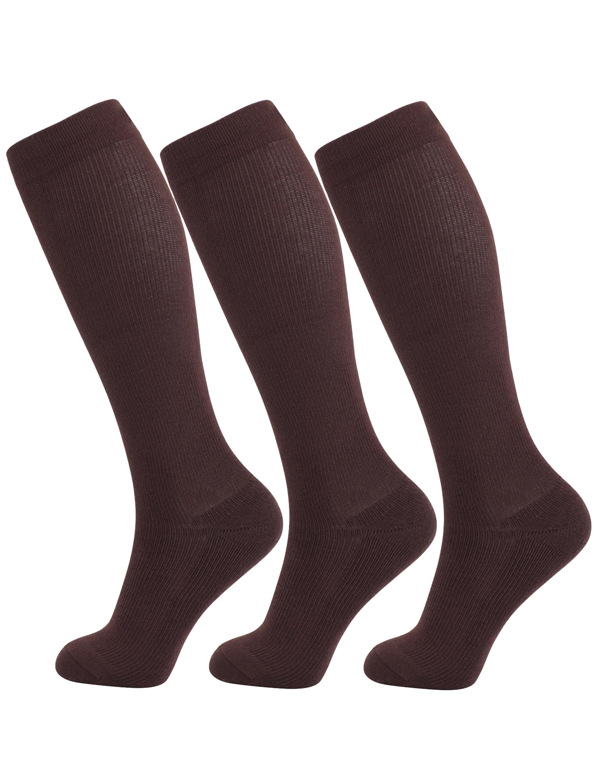 +MD Compression Socks for Women Men, 3 Pairs 15-20mmHg Knee High Support Cushion Socks for Pregnant Nurses Travel