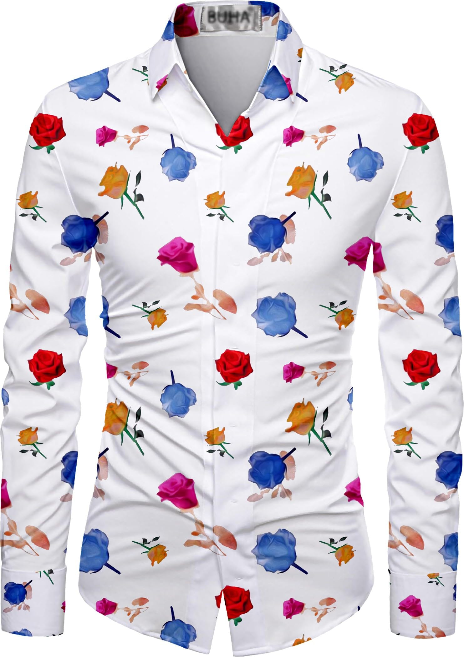 Men's Polycotton Regular Fit Printed Unstitched Shirt Fabric 2.25 Meters with Elegant Design For Casual Outings, Parties, Festivals (Multicolor-B)-image-39