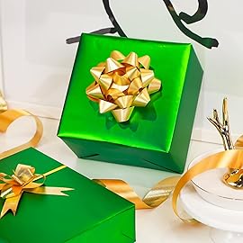 RUSPEPA Wrapping Paper Roll - 81.5 Sq Ft Emerald Green Solid Color Gift Wrap Jumbo Roll for Wedding, Birthday, Shower, Congrats, Holiday, Easter Gifts, DIY Bouquet - 30 Inch X 32.8 Feet, Light Green