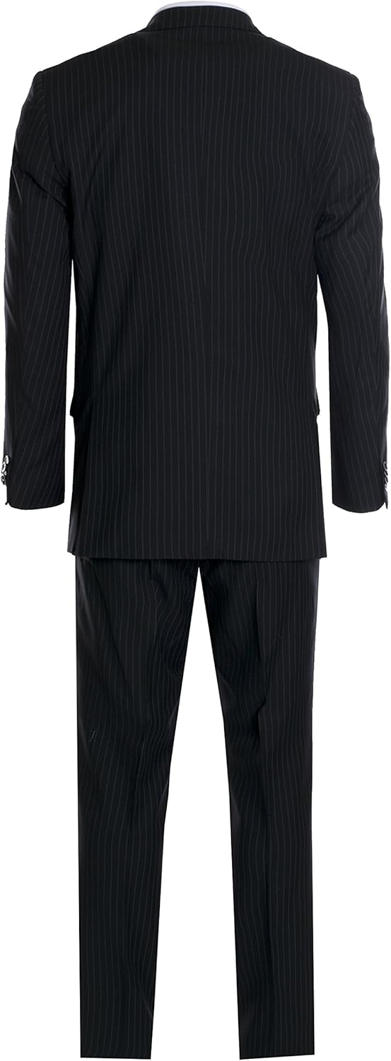 Men's Premium Modern Fit Pinstripe Suit - Many Colors (Black Pinstripe, 34 Short)…